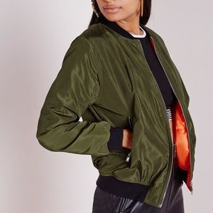 Missguided Olive Bomber Jacket
